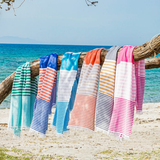 Towel to Go - BALI Strandtuch | Türkis - Grün, mit Geschenkbox: Türkis - Grün / 100% Baumwolle