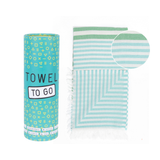 Towel to Go - BALI Strandtuch | Türkis - Grün, mit Geschenkbox: Türkis - Grün / 100% Baumwolle